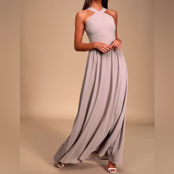 Lulus Dresses & Skirts - Air of Romance Taupe Maxi Dress